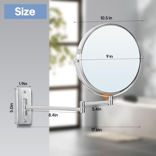 9-inch Wall-Mounted Magnifying Mirror