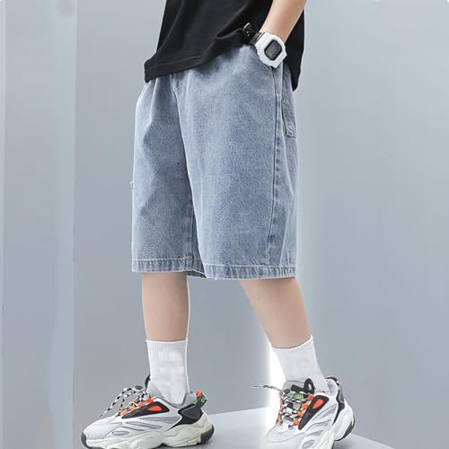 Hfolob Boys Denim Shorts Straight Fit with Pockets