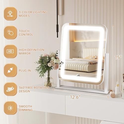 15x126 Inch Vanity Mirror with LED Light and Touch Control