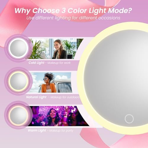 6 Magnifying Makeup Mirror withLED Light for Travelers