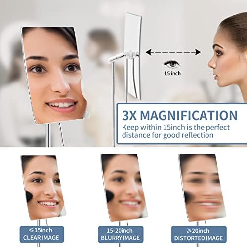 DOWRY High-Quality Adjustable 3x Makeup Mirror