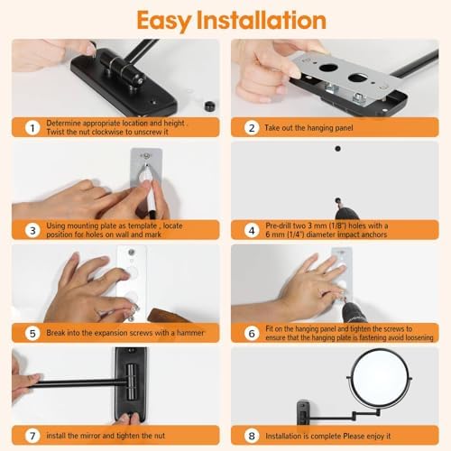 Professional 1X10X Double-Sided Magnifying Mirror for Make-up USPS
