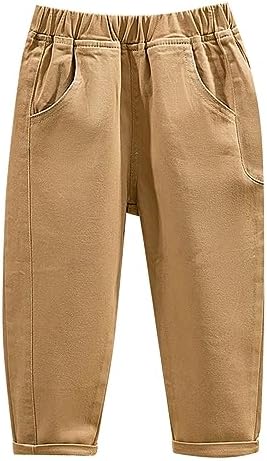 Toddler Boys Khaki Cargo Pants for School and Hiking
