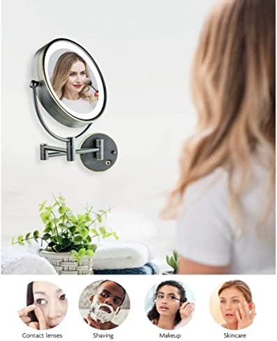 OVENTE 9 Inch Lighted Wall Mount Makeup Mirror