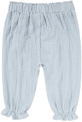 Cotton Linen Pants for Kids Boys Girls Basic Solid Trousers