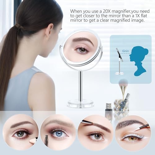 MIYADIVA 20x Magnifying Mirror with Stand