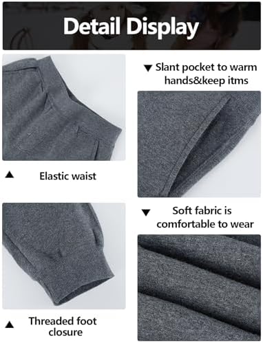 Gihuo Winter Sherpa-lined Sweatpants - Unisex Warm for Boys Girls