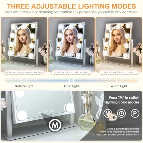 9-Bulb Makeup Mirror with Touch Control