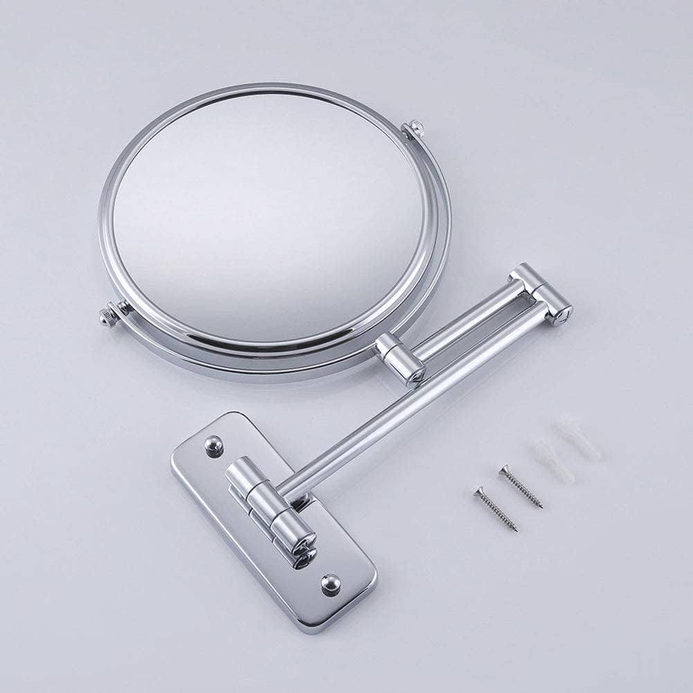 Wall-Mounted Makeup Mirror 10X Magnification Two-Sided Swivel Design