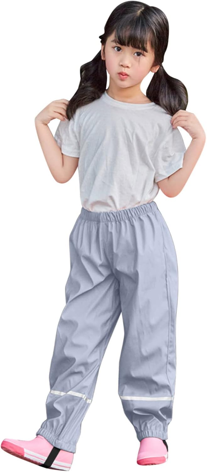 Toddler Water-Resistant Rain Pants for Boys and Girls