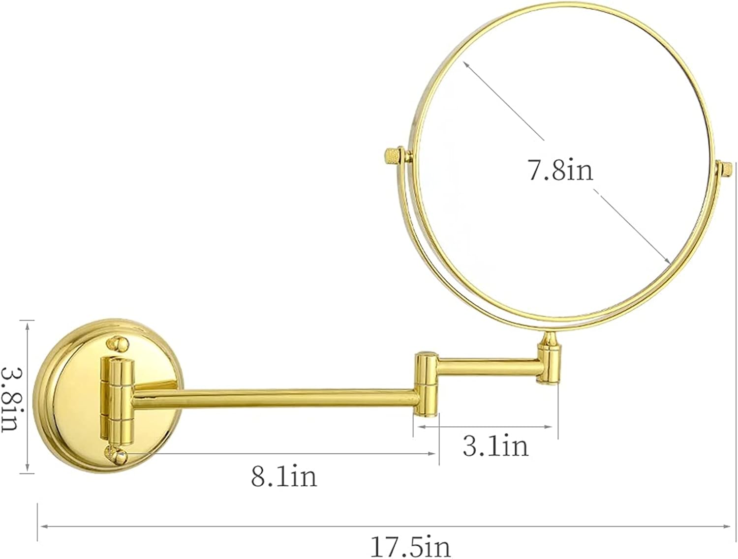 Wall Mounted Makeup Mirror with 3X Magnification