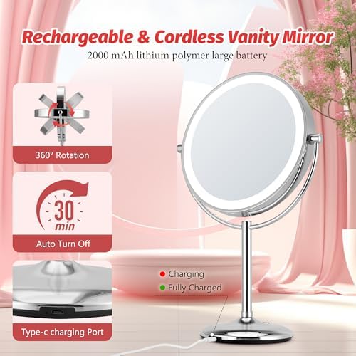9 Magnifying Makeup Mirror with Light 1X10X