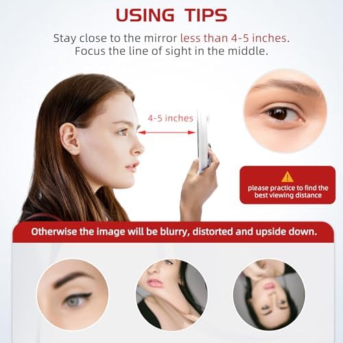 5X Makeup Magnifying Mirror 6inch Compact Travel Mirror with Suction Cups