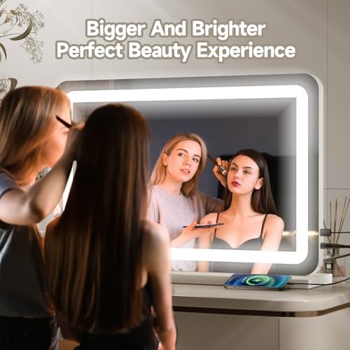 PRIMETEK Large Vanity Mirror with Lights 32x22