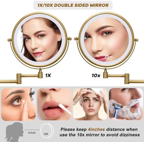 Wall-Mounted Rechargeable Lighted Makeup Mirror