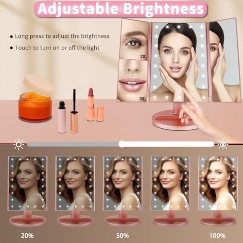 JAMIEWIN 3-in-1 Lighted Makeup Mirror