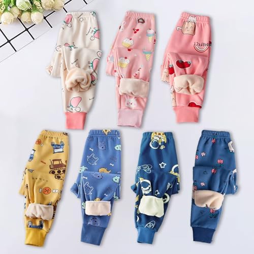 Cute Cartoon Winter Fleece-Lined Toddler Pants