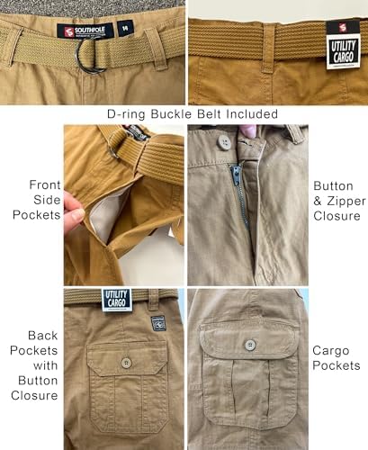 Southpole Boys Ripstop Cargo Shorts Belted Basics