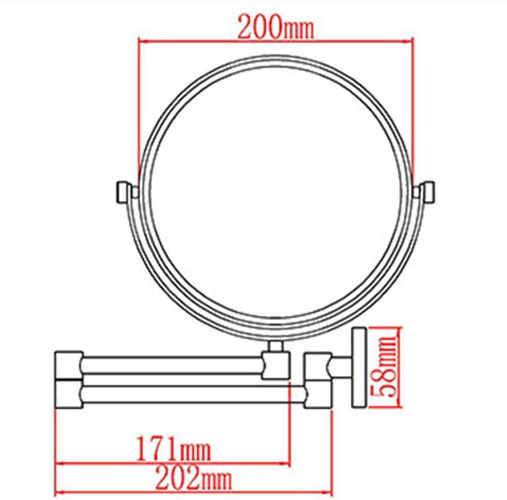 3X Magnification Wall-Mounted Chrome Makeup Mirror