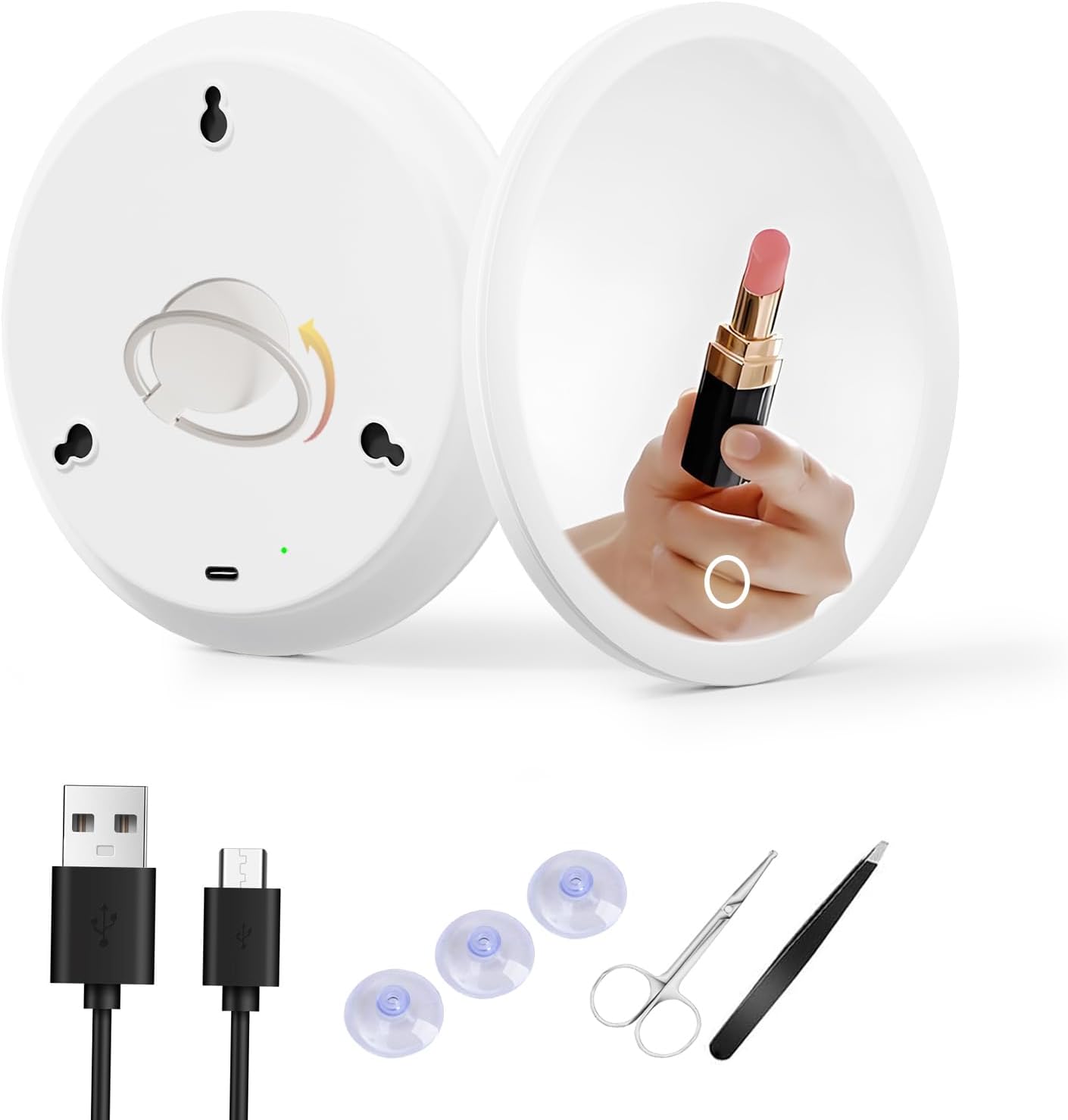 6 Magnifying Makeup Mirror withLED Light for Travelers