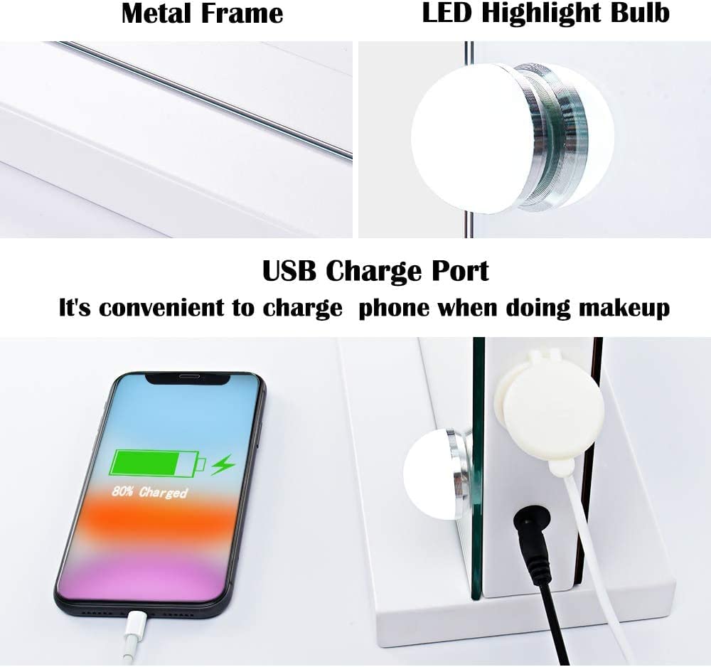 Elegant Makeup Mirror with Built-in Lights