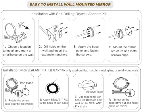 Wall-Mounted Rechargeable Lighted Makeup Mirror