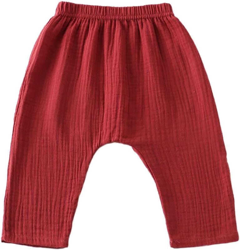 HDLEXD Cotton Linen Harem Pants for Kids