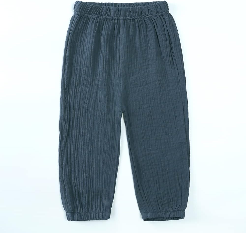 ZFTTZYMX Unisex Kids Cotton Linen Long Pants 3Packs