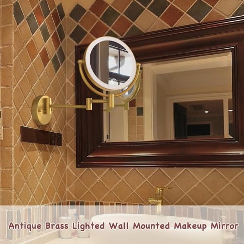 Wall-Mounted Makeup Mirror with 7W Light