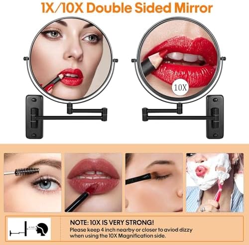 Professional 1X10X Double-Sided Magnifying Mirror for Make-up USPS