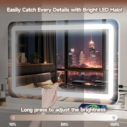 PRIMETEK Large Vanity Mirror with Lights 32x22