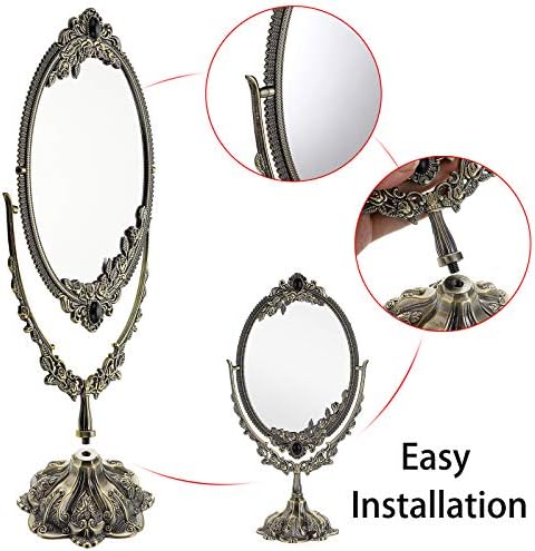 JUXYES Vintage Swivel Making Mirror