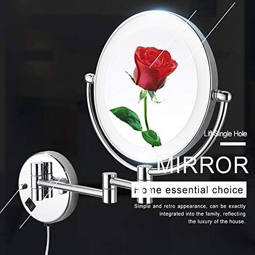 LCARY 9-Inch Wall-Mounted Makeup Mirror with LED Light 3X Magnification