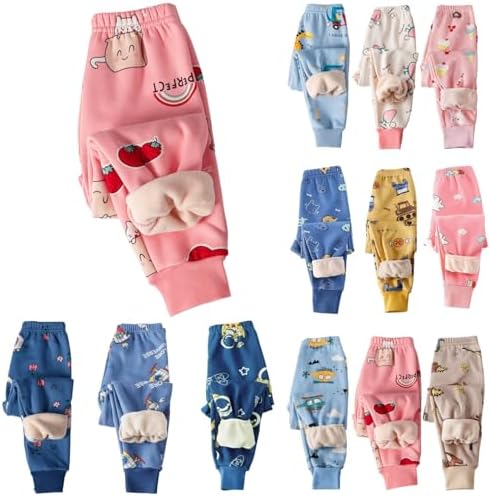Cute Cartoon Winter Fleece-Lined Toddler Pants