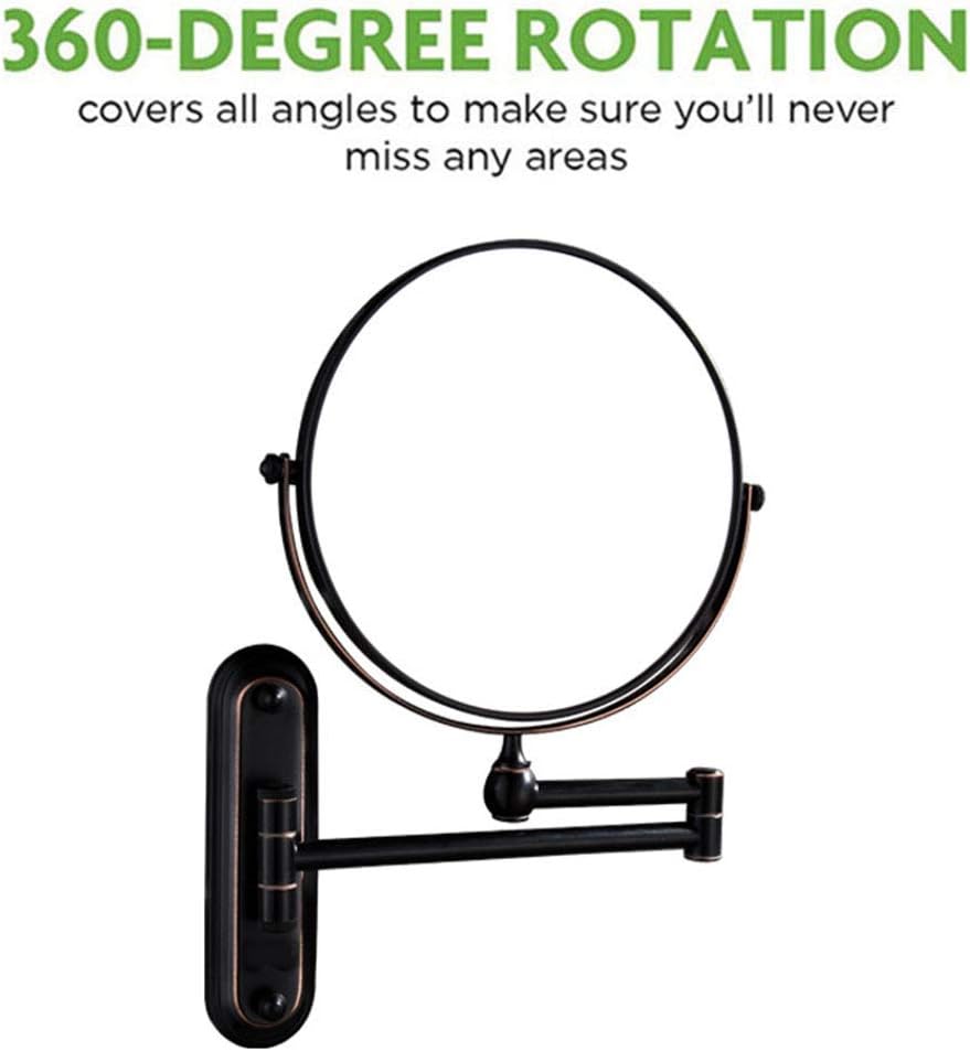 -wall mounted dual-sided makeup mirror