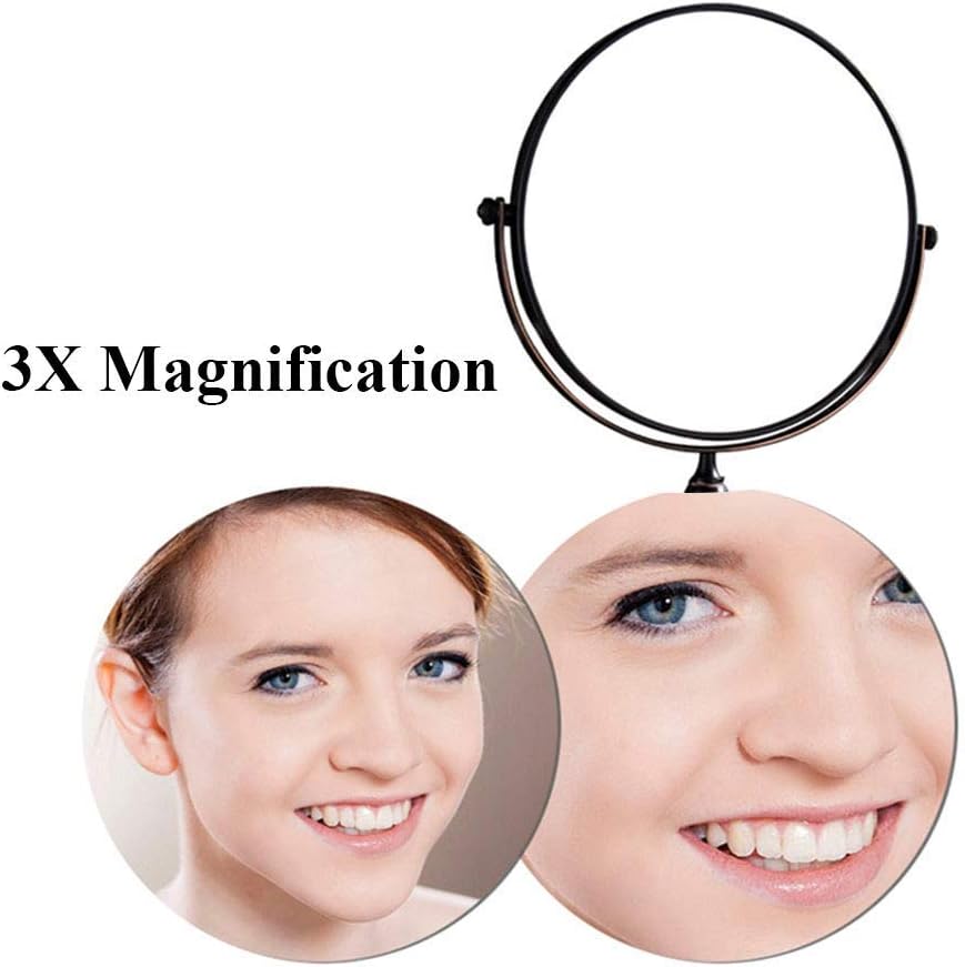 Wall-Mounted Vanity Mirror with 360 Swivel and Magnification