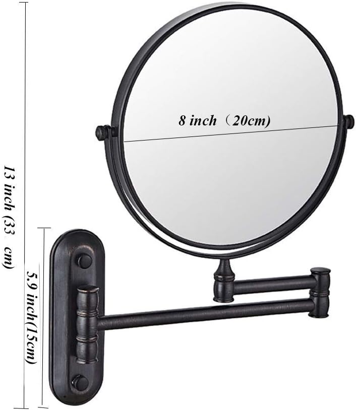 Wall-Mounted Vanity Mirror with 3x Magnification for Makeup