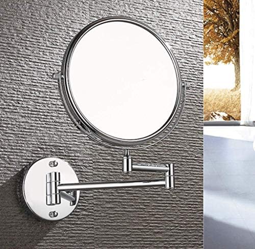 5X Magnifying Wall-Mounted Vanity Mirror Silver 8-inch