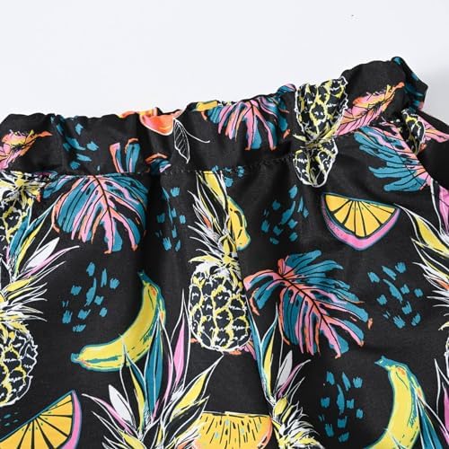 Toddler Girls Summer Hawaiian Beach Shorts Set