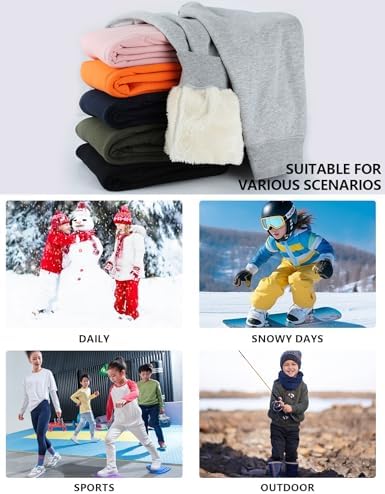 Stay Warm Cozy Gihuo Unisex Sherpa Lined Sweatpants Jogger for Kids