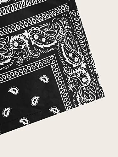 COZYASE Boys Graphic Shorts High Waisted with Paisley Bandana and Elastic Waist