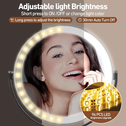 Adjustable Magnifying Mirror with Light