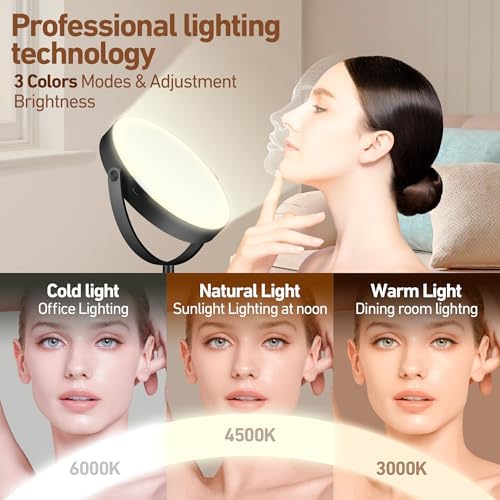 Adjustable Magnifying Mirror with Light