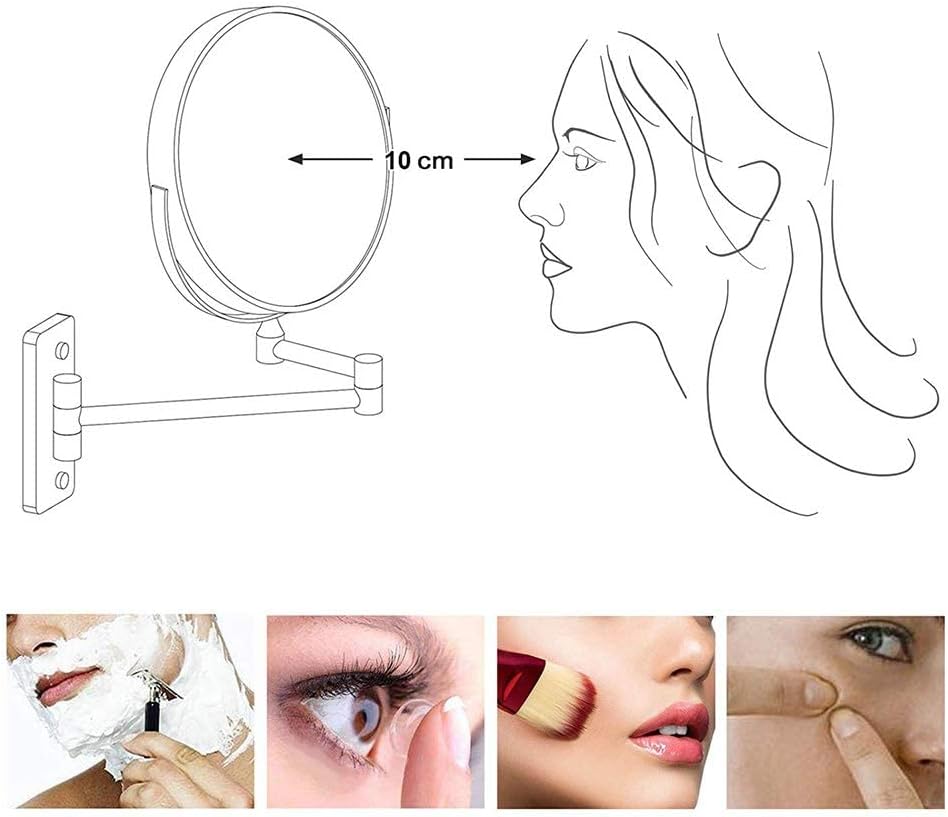 wall-mounted makeup mirror - 3x magnification