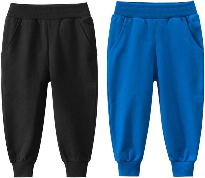 2-Pack Cotton Toddler Boys Jog Pants with Cartoon Print