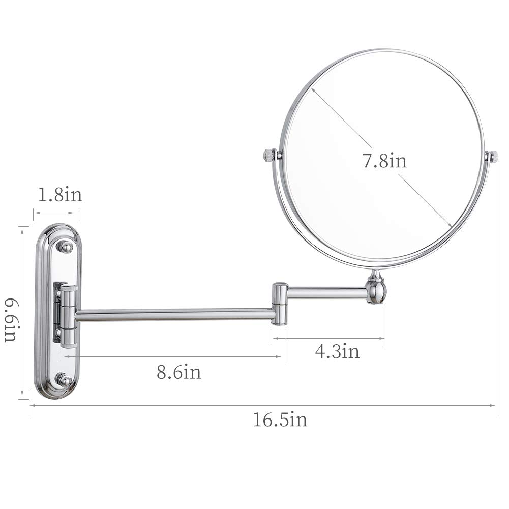 GURUN 8 Inch Dual Magnification Makeup Mirror