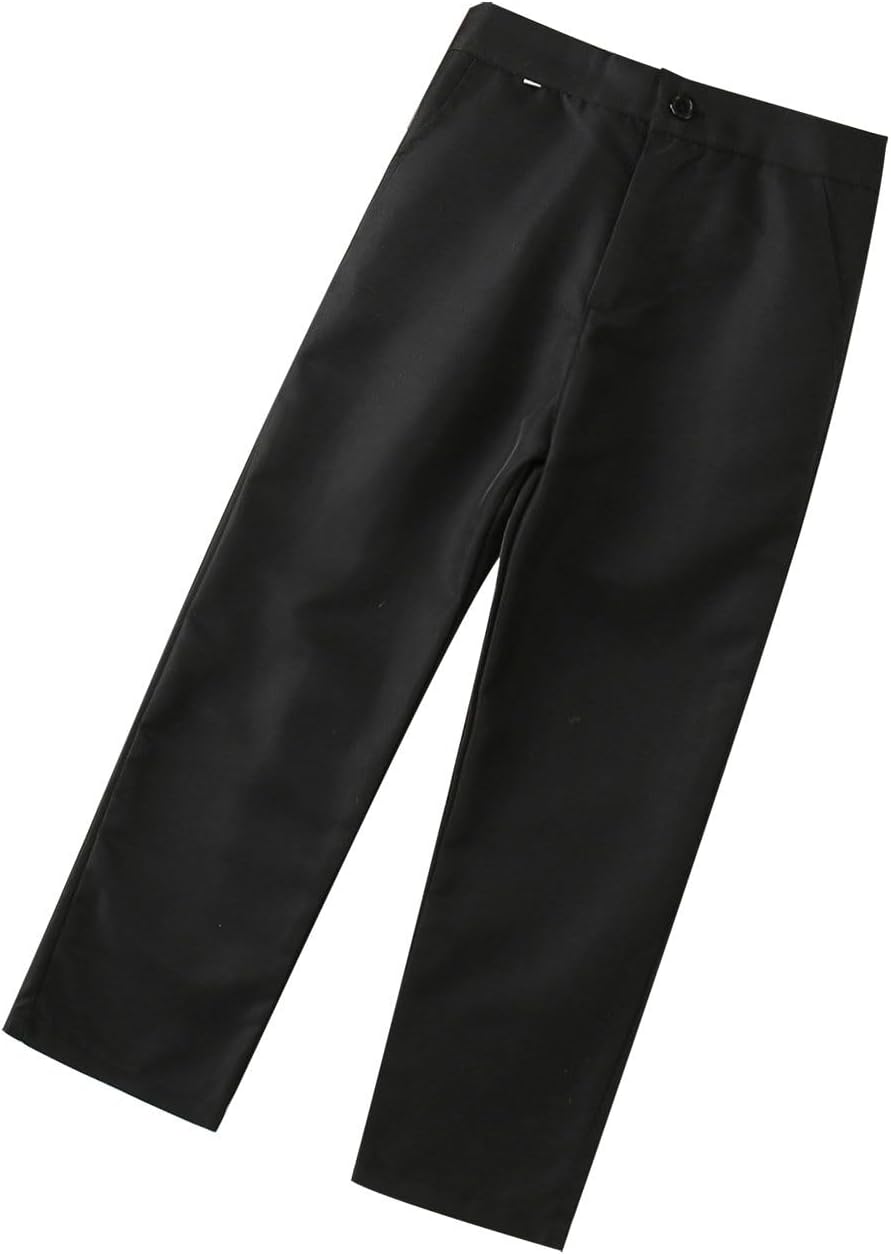 Kids Boys Black Spring Trousers Loose Fit Casual Pants