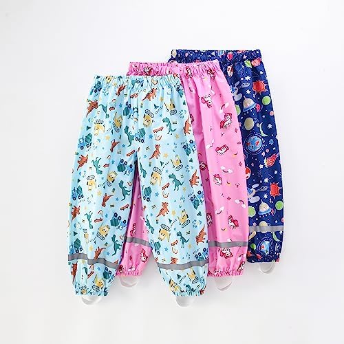 Fewlby - Toddler Rain Pants - Waterproof Reflective Durable for Kids