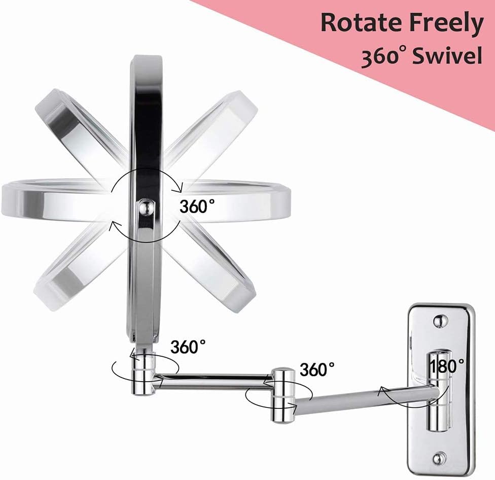 wall-mounted makeup mirror - 3x magnification