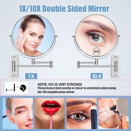 9-inch Wall-Mounted Magnifying Mirror